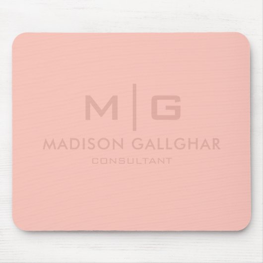 Solid weich helle Pastellfarben Pfirsichlachs Rosa Mousepad (Vorne)