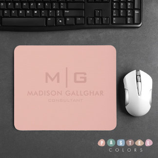Solid weich helle Pastellfarben Pfirsichlachs Rosa Mousepad