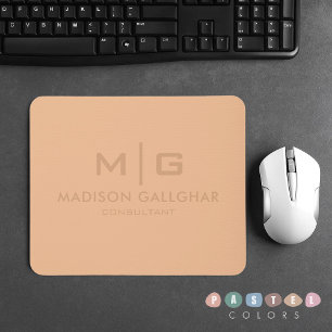 Solid weich hellpastellfarben dunkelgelb orange Fa Mousepad