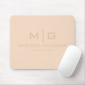 Solid weich hellpastellfarbene Creme Beige Gelbe F Mousepad (Mit Mouse)