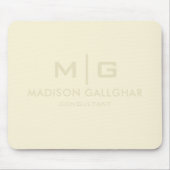 Solid weich hellpastellfarbene Creme Beige Gelbe F Mousepad (Vorne)