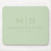 Solid weich hellpastellfarbene Sage Moss grüne Far Mousepad (Vorne)