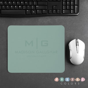Solid weich hellpastellfarbene Sage Moss grüne Far Mousepad