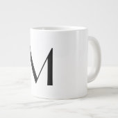 solid white - add black monogram Jumbo-Tasse (Vorderseite Rechts)