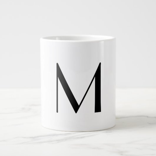  solid white - add  black monogram   Jumbo-Tasse (Vorderseite)