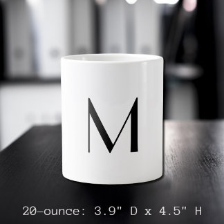  solid white - add  black monogram   Jumbo-Tasse
