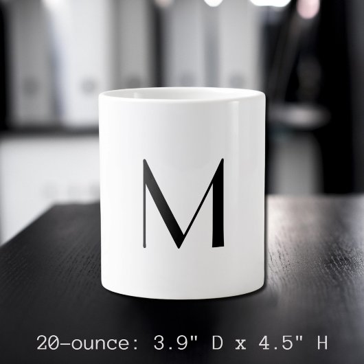  solid white - add  black monogram   Jumbo-Tasse