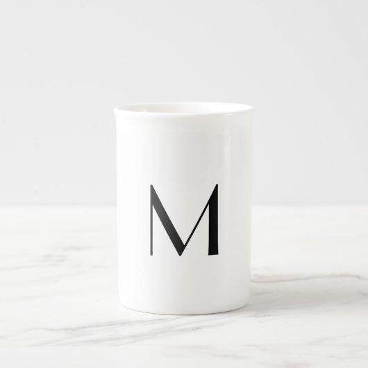  solid white - add  black monogram   porzellantasse (Vorderseite)