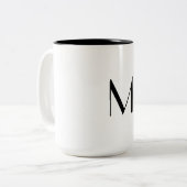 solid white - add black monogram zweifarbige tasse (Vorderseite Links)