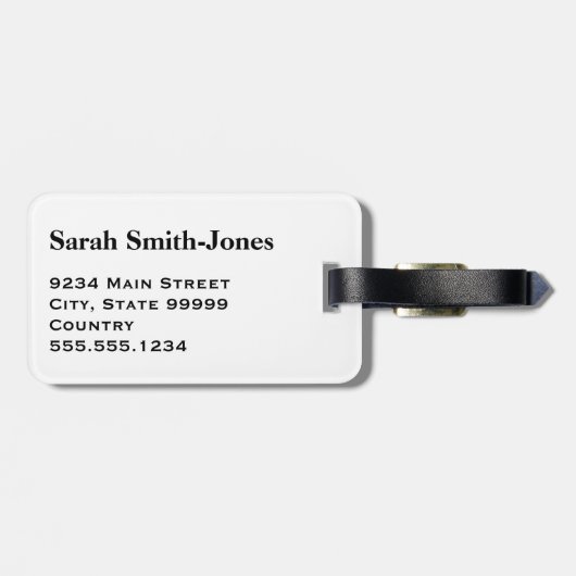 Solid White Gepäckanhänger (Rückseite horizontal)