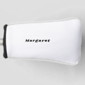 Solid White Golf Putter Abdeckung mit Ihrem Namen Headcover (Vorderseite)