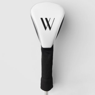 Solid White initialisiert Golf Headcover