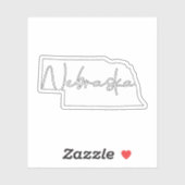 Solid White Nebraska Staat Aufkleber (Blatt)