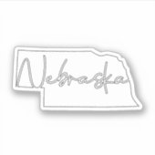 Solid White Nebraska Staat Aufkleber (Vorderseite)