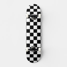 Solid White with Black Square Style Skateboard