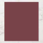 Solid Wine Red Color Tone Weinetikett (Einzelnes Label)