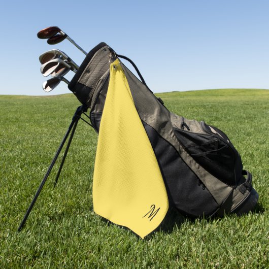 Solid-Yellow-Monogramm Golfhandtuch (Gras)