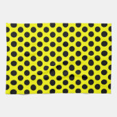 Solid Yellow with Modern Black Dot Style Geschirrtuch (Horizontal)