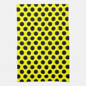 Solid Yellow with Modern Black Dot Style Geschirrtuch (Vertikal)