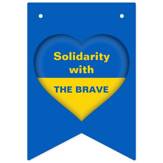 Solidarität Herz der ukrainischen Flagge (Erste Fahne)