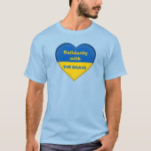 Solidarität Herz der ukrainischen Flagge T-Shirt (Vorderseite)