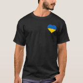 Solidarität Herz der ukrainischen Flagge T-Shirt (Vorderseite)