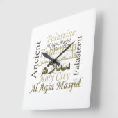 Solidarität mit den Palästen fördert die Freiheit Quadratische Wanduhr (Winkel)