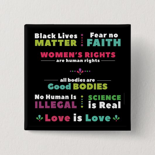 Solidaritäts-Button-Schwarz-Hintergrund Button (Vorderseite)