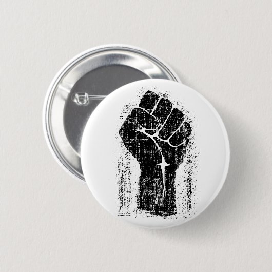 Solidaritäts-Faust-Schmutz beunruhigte Art Button (Vorne & Hinten)