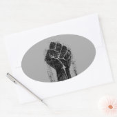 Solidaritätsfaust beängstigender Stil Ovaler Aufkleber (Umschlag)