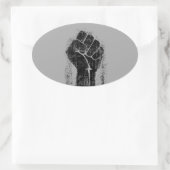 Solidaritätsfaust beängstigender Stil Ovaler Aufkleber (Tasche)