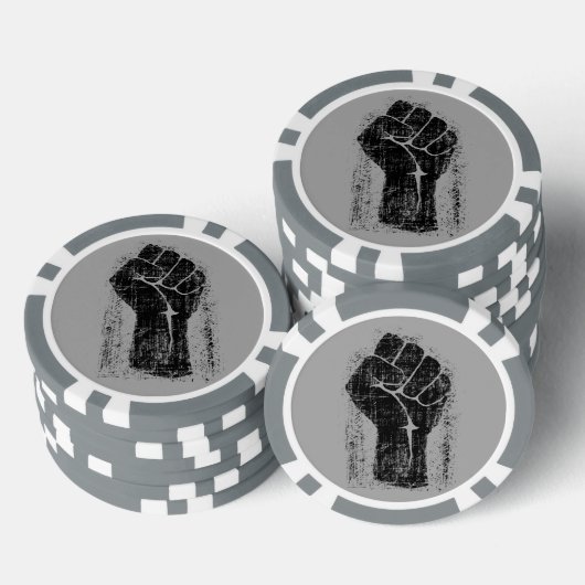 Solidaritätsfaust beängstigender Stil Pokerchips (Stapel)