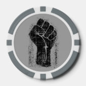 Solidaritätsfaust beängstigender Stil Pokerchips (Vorderseite)