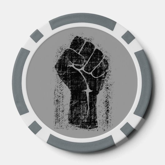 Solidaritätsfaust beängstigender Stil Pokerchips (Rückseite)