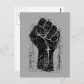 Solidaritätsfaust beängstigender Stil Postkarte (Vorne/Hinten)