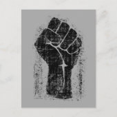 Solidaritätsfaust beängstigender Stil Postkarte (Vorderseite)