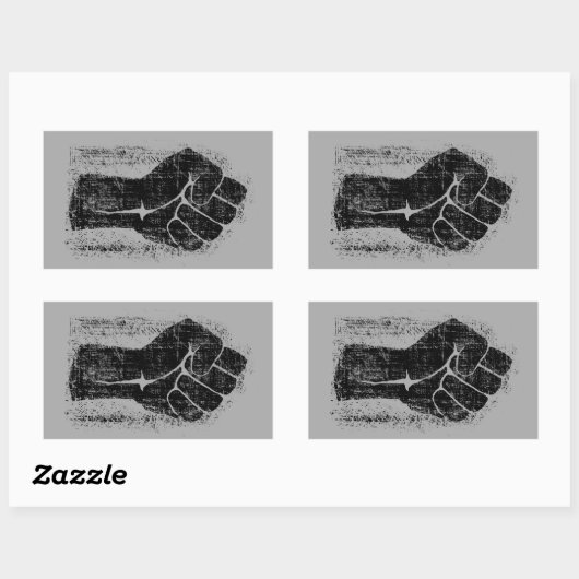 Solidaritätsfaust beängstigender Stil Rechteckiger Aufkleber (Blatt)