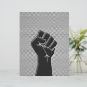 Solidaritätsfaust im Carbon Fibre Style (Stehend Vorderseite)
