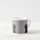 Solidaritätsfaust im Carbon Fibre Style Espressotasse (Vorderseite Rechts)
