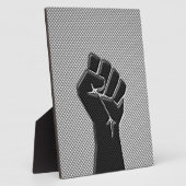 Solidaritätsfaust im Carbon Fibre Style Fotoplatte (Seite)