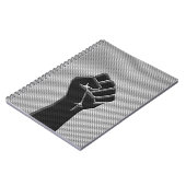Solidaritätsfaust im Carbon Fibre Style Notizblock (Linke Seite)