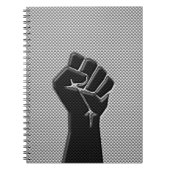 Solidaritätsfaust im Carbon Fibre Style Notizblock (Vorderseite)