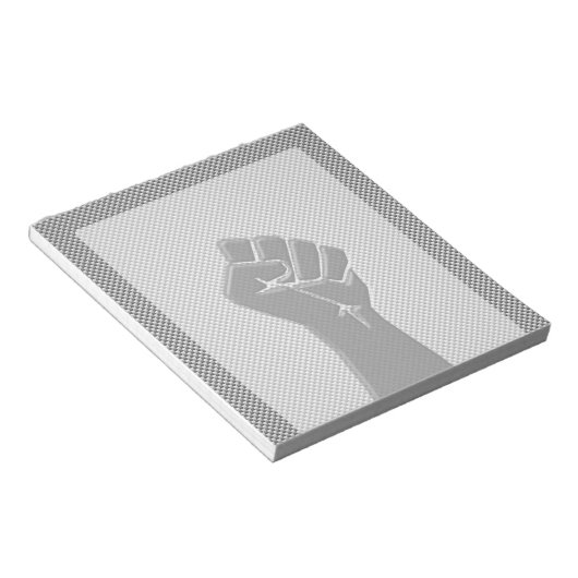 Solidaritätsfaust im Carbon Fibre Style Notizblock (angewinkelt)