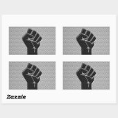 Solidaritätsfaust im Carbon Fibre Style Rechteckiger Aufkleber (Blatt)