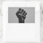 Solidaritätsfaust im Carbon Fibre Style Rechteckiger Aufkleber (Tasche)