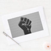 Solidaritätsfaust im Carbon Fibre Style Rechteckiger Aufkleber (Umschlag)