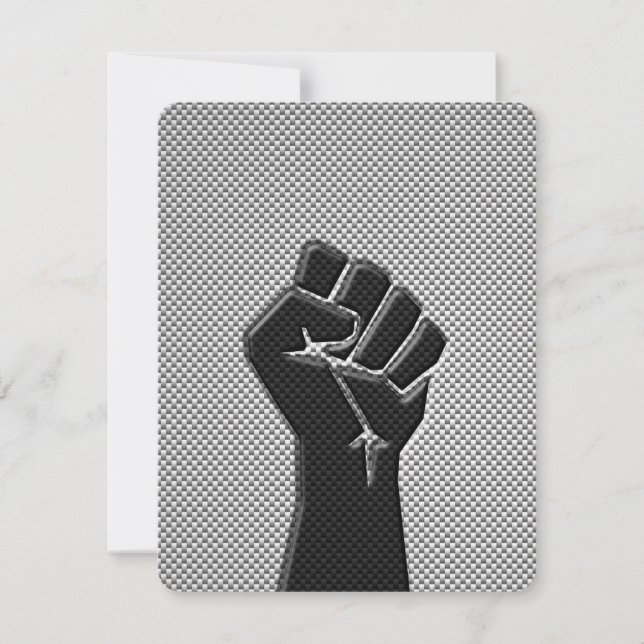 Solidaritätsfaust in Carbon Fibre Print Style (Vorderseite)