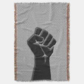 Solidaritätsfaust in Carbon Fibre Print Style Decke (Vorderseite Vertikal)