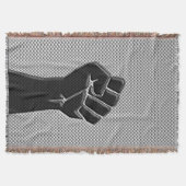 Solidaritätsfaust in Carbon Fibre Print Style Decke (Vorderseite)