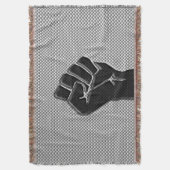 Solidaritätsfaust in Carbon Fibre Print Style Decke (Vorderseite Vertikal)